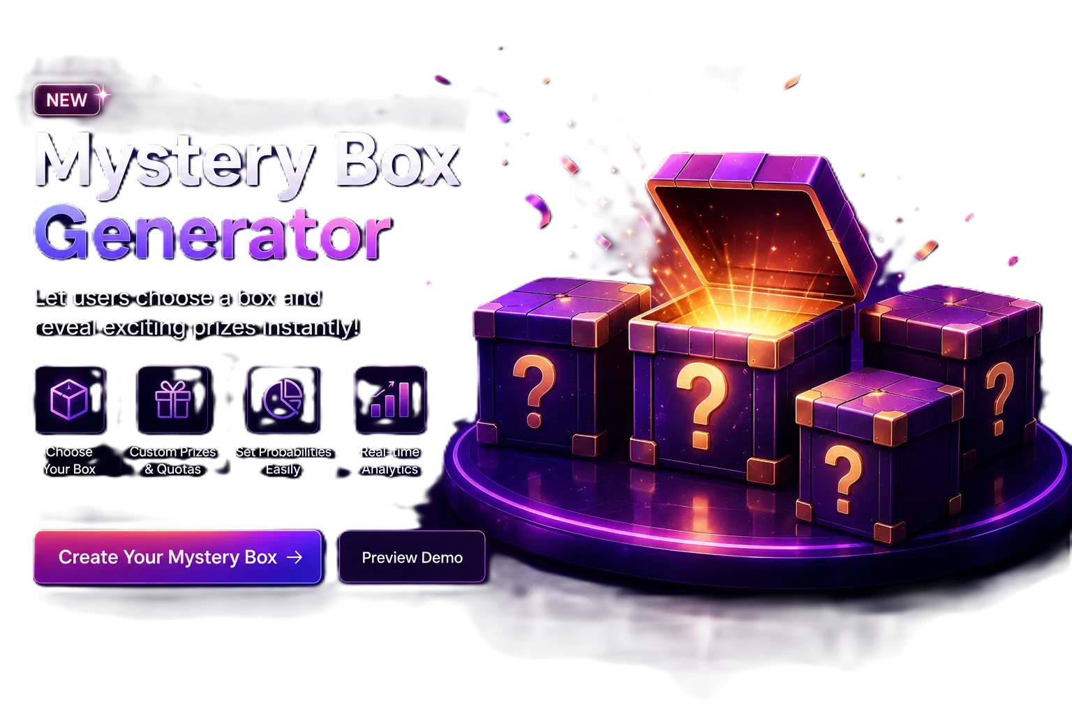 Mystery box generator banner