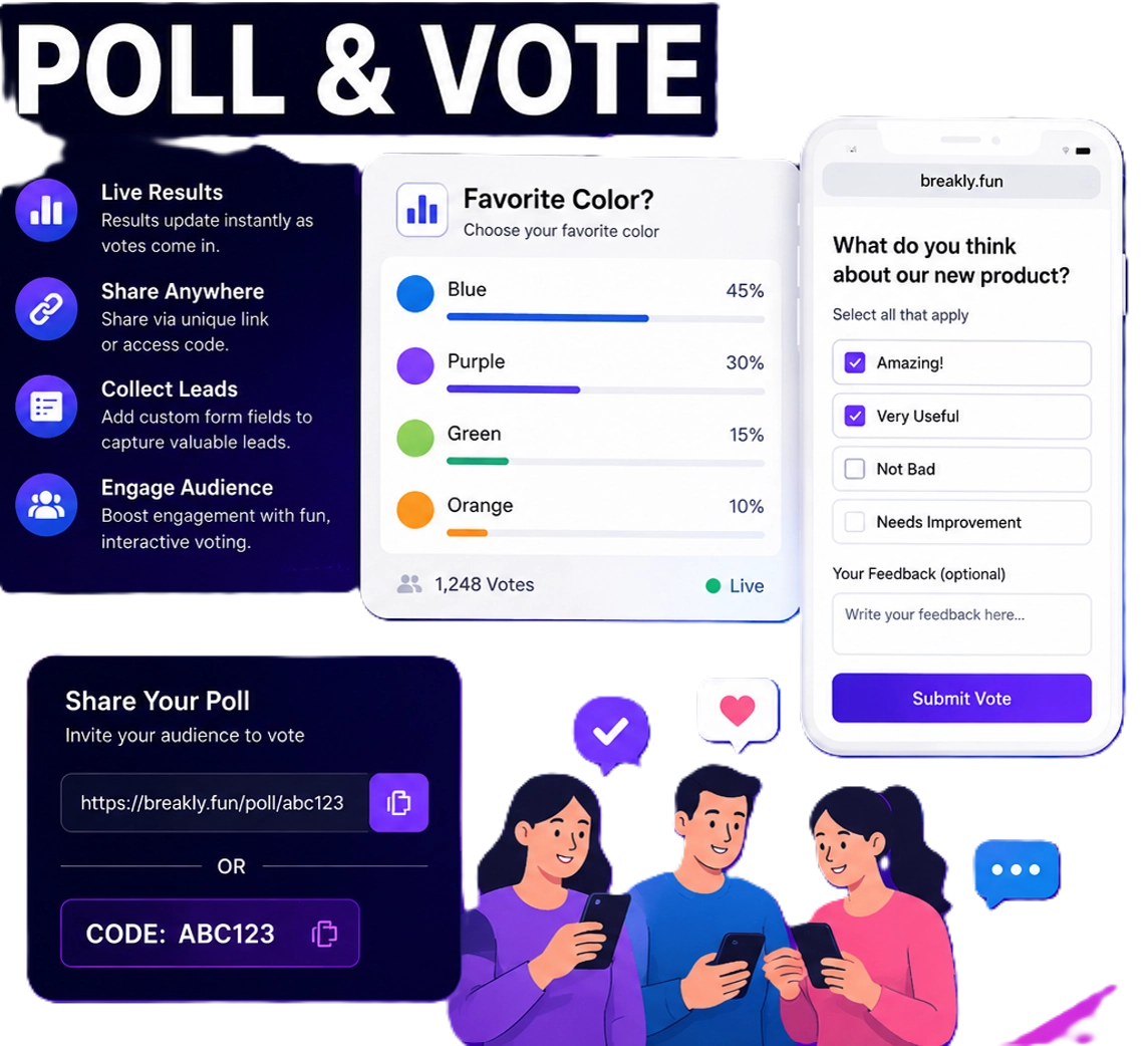 Poll and vote generator banner
