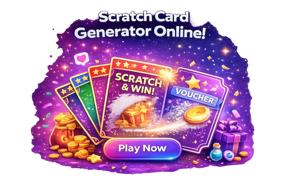 Scratch card generator banner
